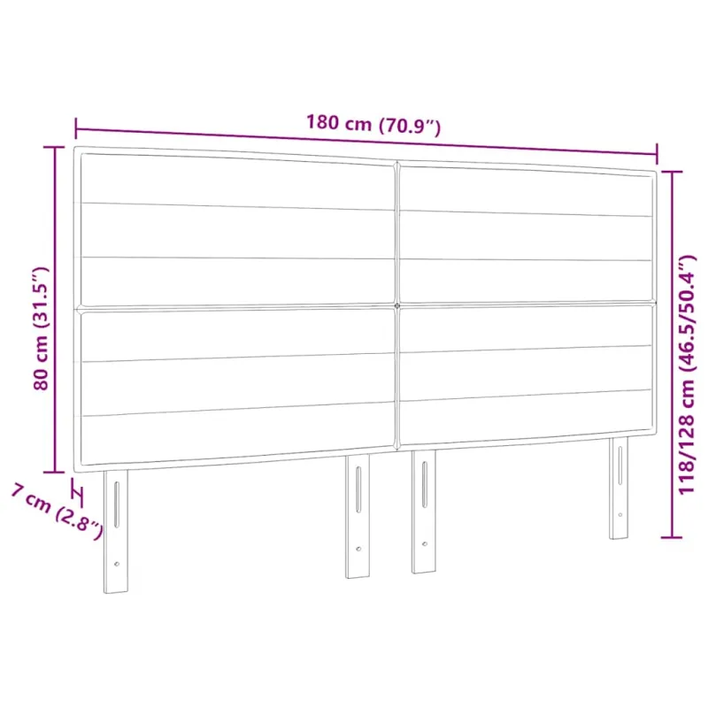 LED galvūgalis su LED juostelėmis Juodas 180 cm audinys