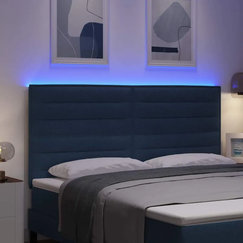 LED galvūgalis su LED juostelėmis Mėlyna 180 cm audinys