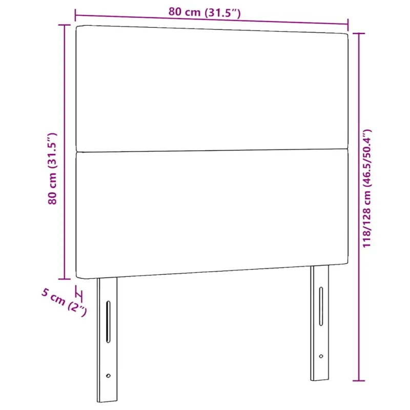 LED galvūgalis Pilkai žalia 80 cm Kordūrinis audinys