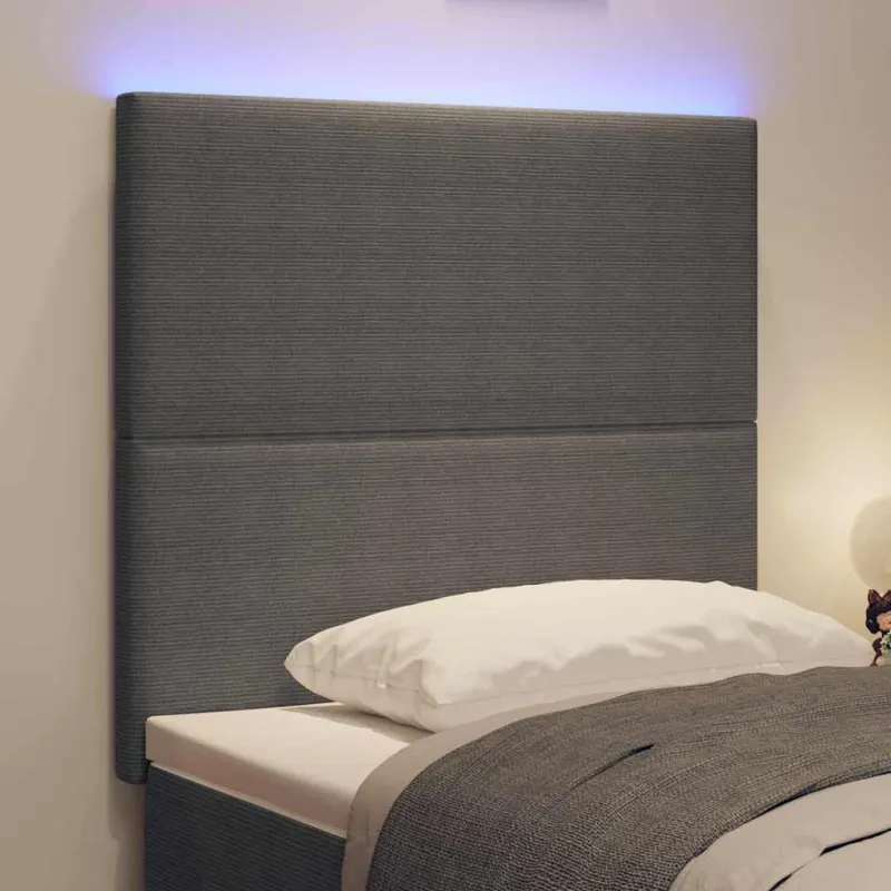 LED galvūgalis Šviesiai pilka 90 cm Kordūrinis audinys