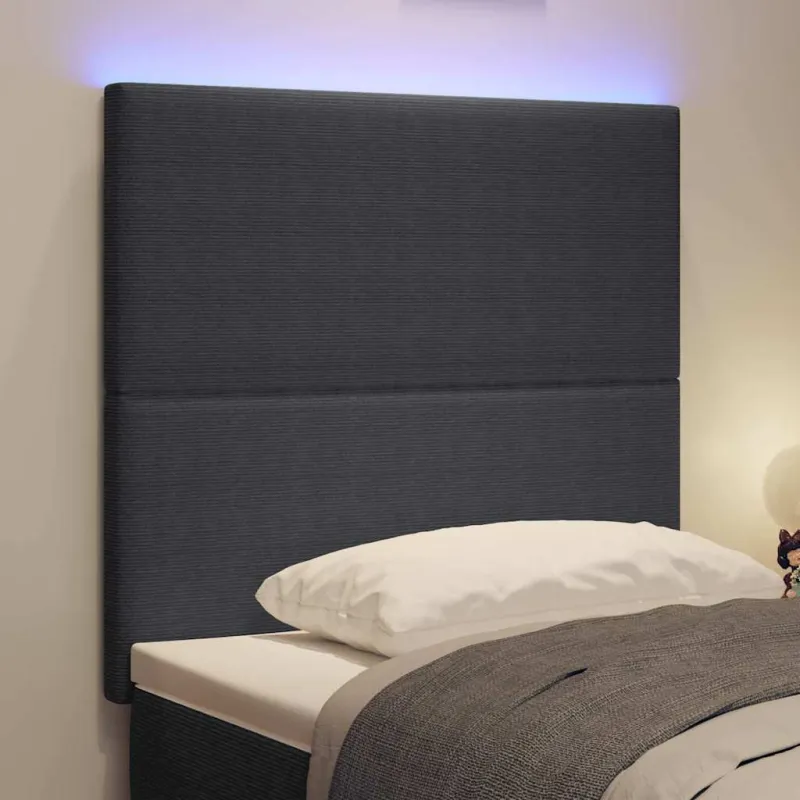 LED galvūgalis Tamsiai pilka 100 cm Kordūrinis audinys