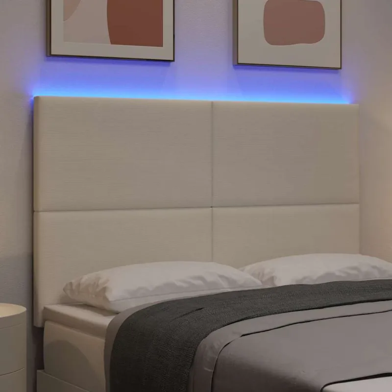 LED galvūgalis su galvūgalio Kreminė 144 cm Kordūrinis audinys
