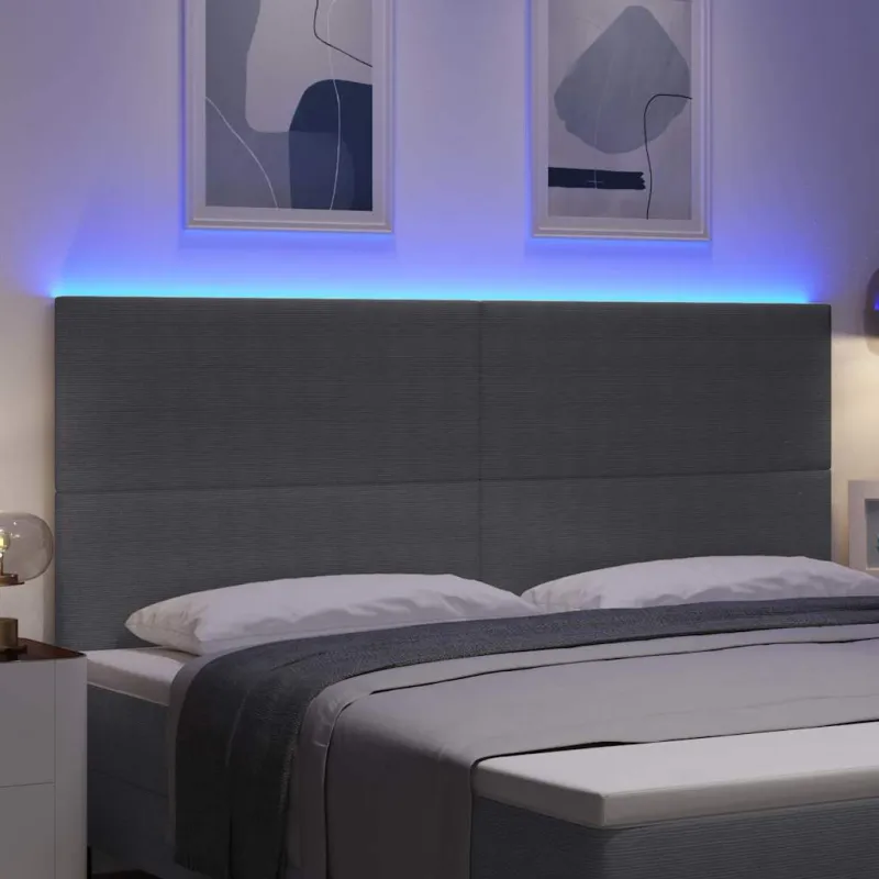 LED galvūgalis Šviesiai pilka 200 cm Kordūrinis audinys