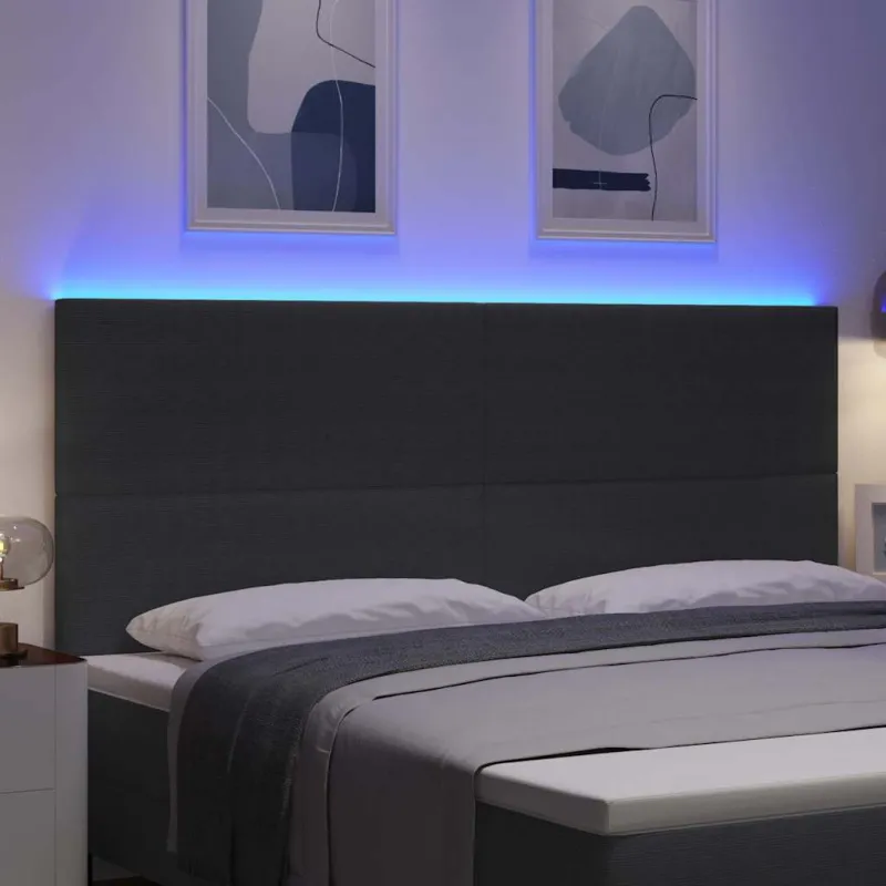 LED galvūgalis Tamsiai pilka 200 cm Kordūrinis audinys