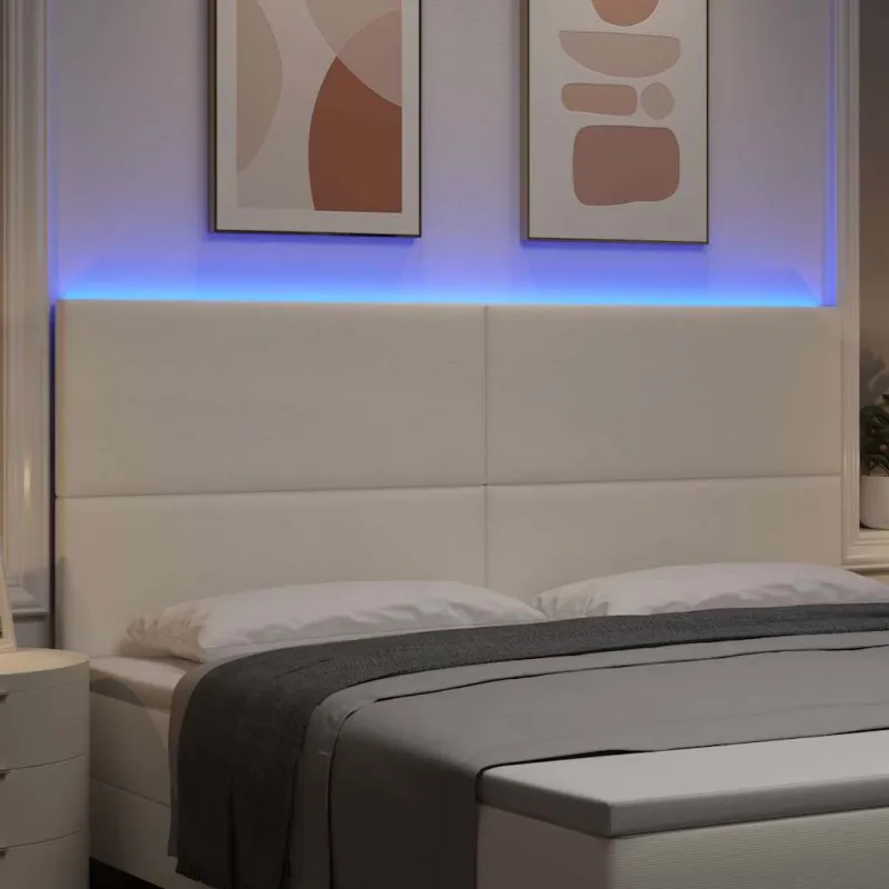 LED galvūgalis su galvūgalio Kreminė 200 cm Kordūrinis audinys