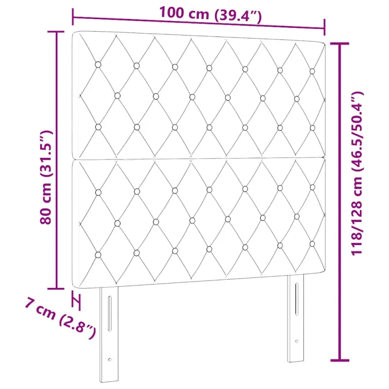 LED galvūgalis su LED juostelėmis Tamsiai žalia 100 cm Aksomas