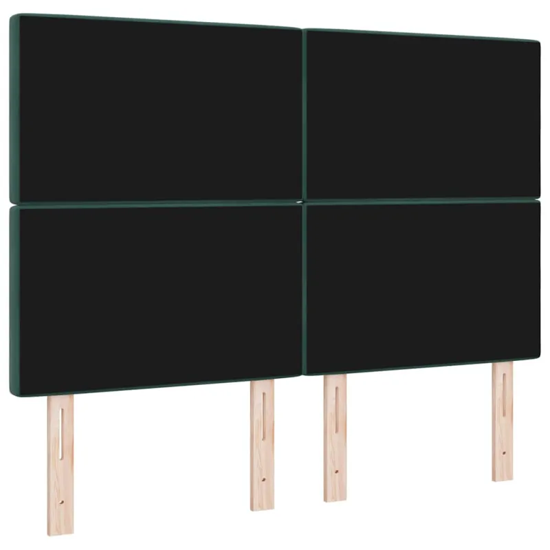 LED galvūgalis su LED juostelėmis Tamsiai žalia 144 cm Aksomas