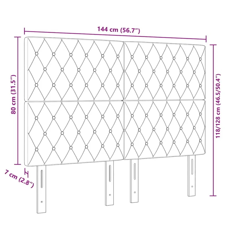 LED galvūgalis su LED juostelėmis Tamsiai žalia 144 cm Aksomas