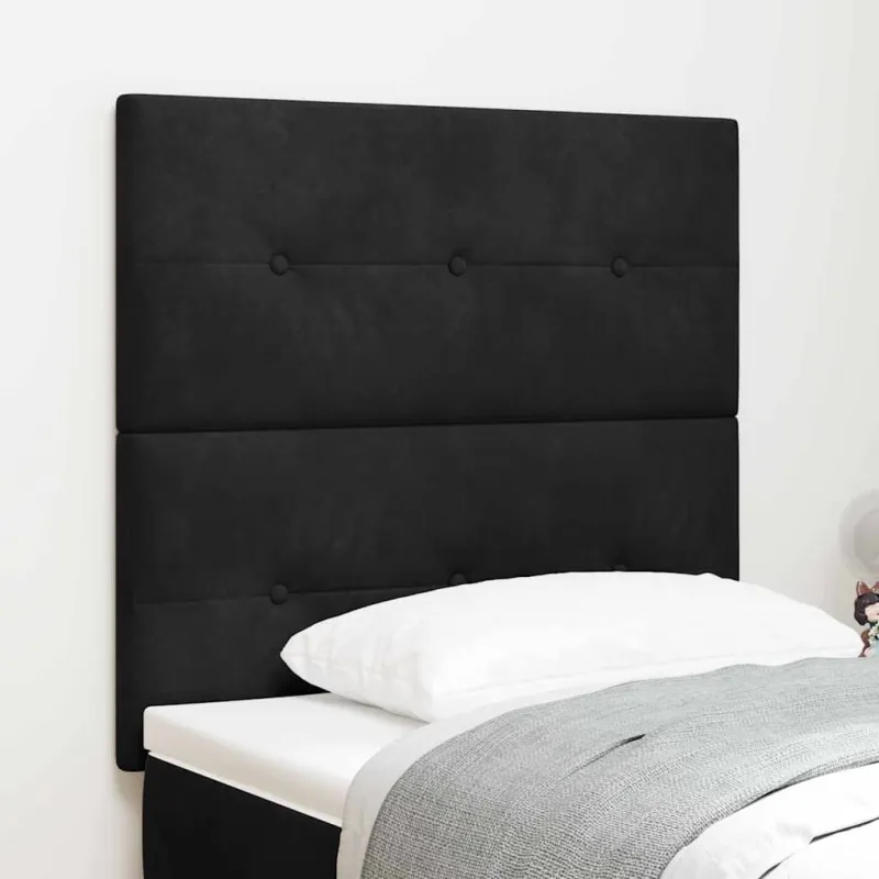 LED galvūgalis su LED juostelėmis Juodas 80 cm Aksomas