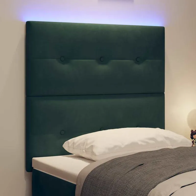 LED galvūgalis su LED juostelėmis Žalia 80 cm Aksomas