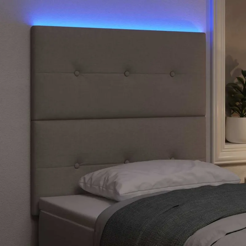 LED galvūgalis su LED juostelėmis Taupe 100 cm audinys