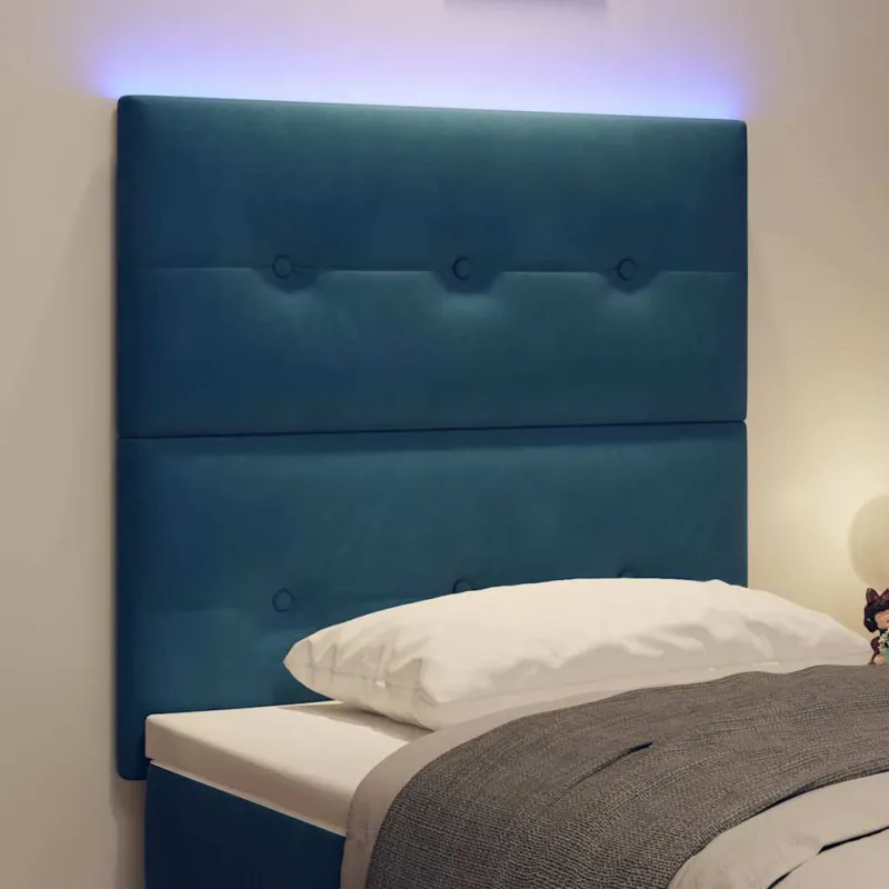 LED galvūgalis su LED juostelėmis Mėlyna 100 cm Aksomas
