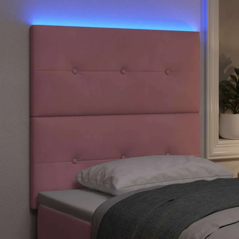 LED galvūgalis su LED juostelėmis Rožinė 100 cm Aksomas