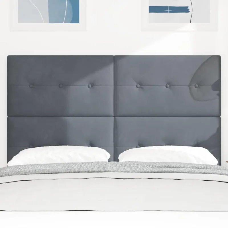 LED galvūgalis su LED juostelėmis Pilka 144 cm Aksomas