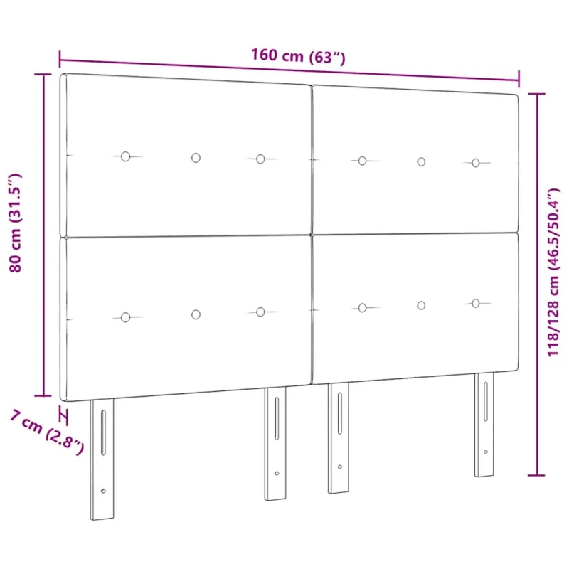 LED galvūgalis su LED juostelėmis Taupe 160 cm audinys