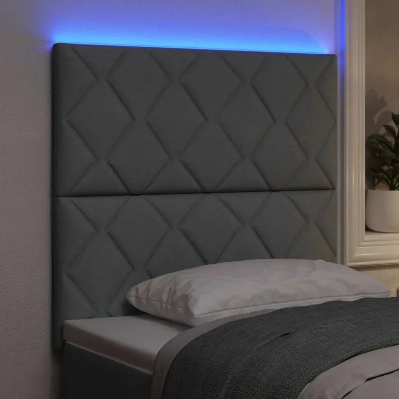 LED galvūgalis Šviesiai pilka 100 cm audinys