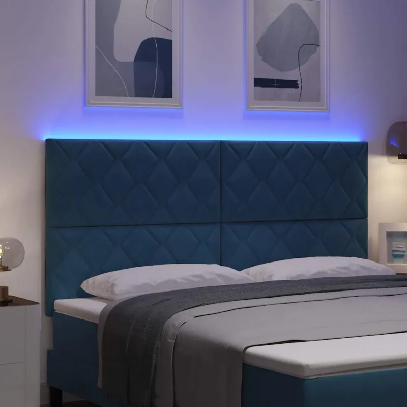 LED galvūgalis Tamsiai mėlyna 180 cm Aksomas