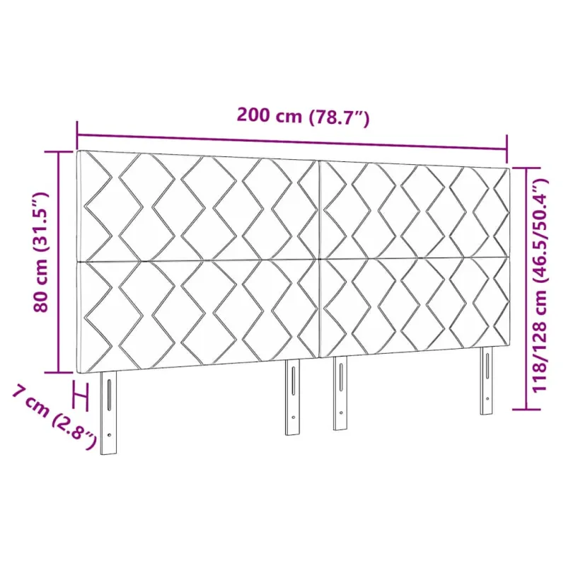 LED galvūgalis Šviesiai pilka 200 cm audinys