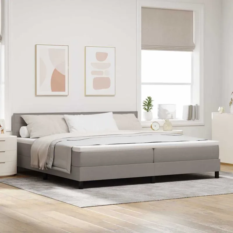 Kiemas lova su pagalve su galvūgalio Taupe 200 x 200 cm audinys