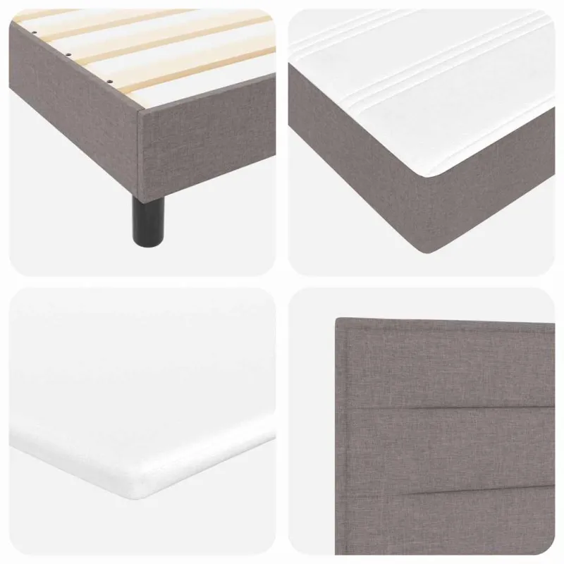 Kiemas lova su pagalve su galvūgalio Taupe 200 x 200 cm audinys
