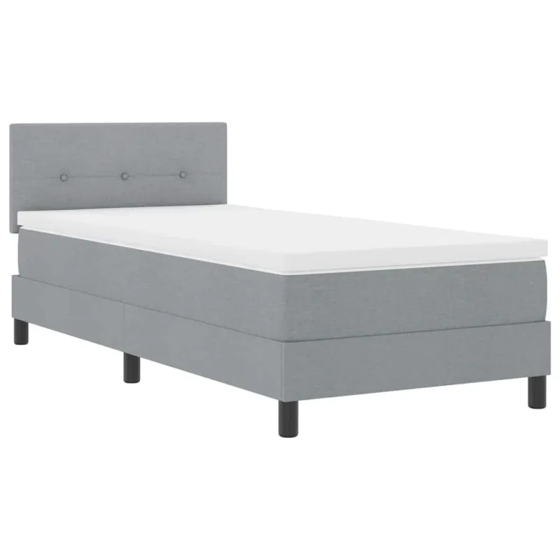 Kiemas lova su galvūgalio Šviesiai pilka 90 x 200 cm audinys