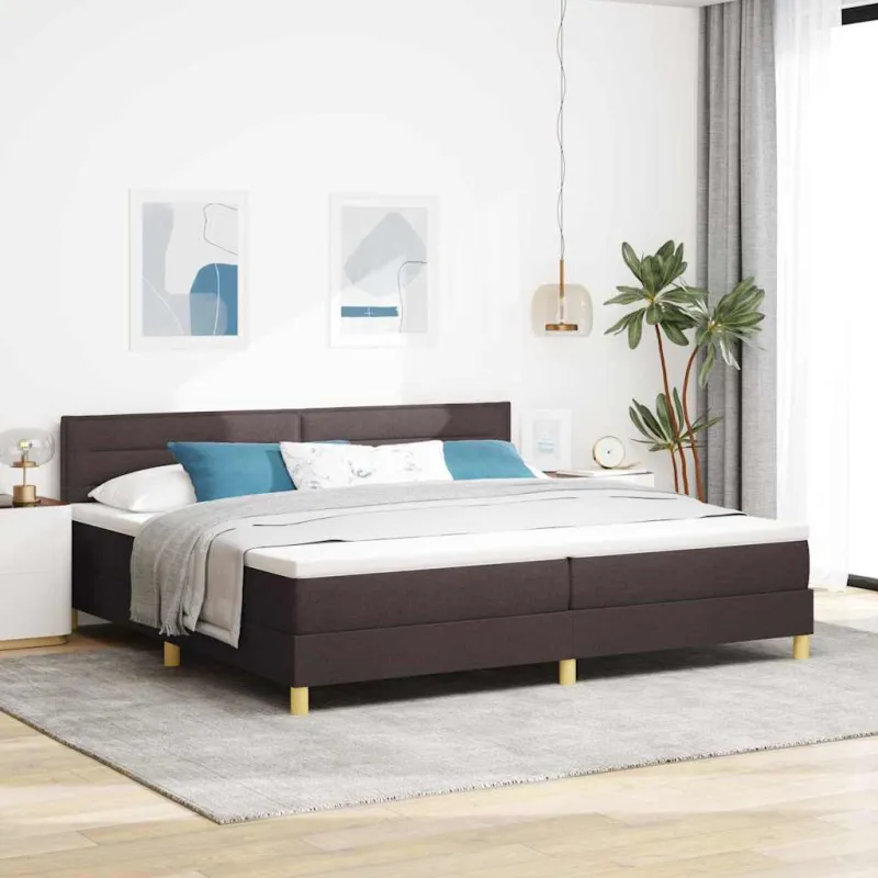 Kiemas lova su pagalve Tamsiai rudas 200 x 200 cm audinys