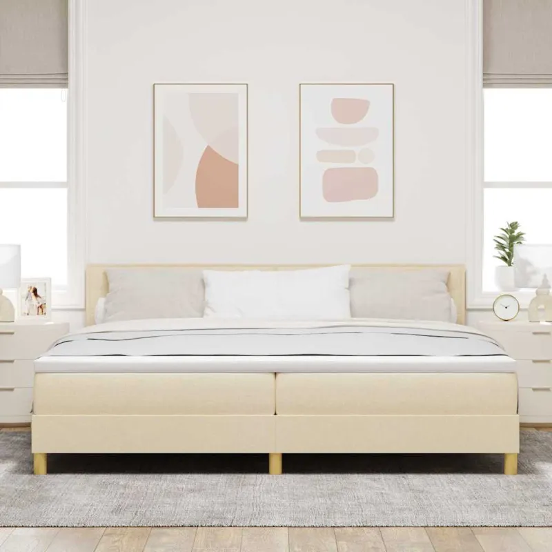 Kiemas lova su pagalve Kreminė 200 x 200 cm audinys