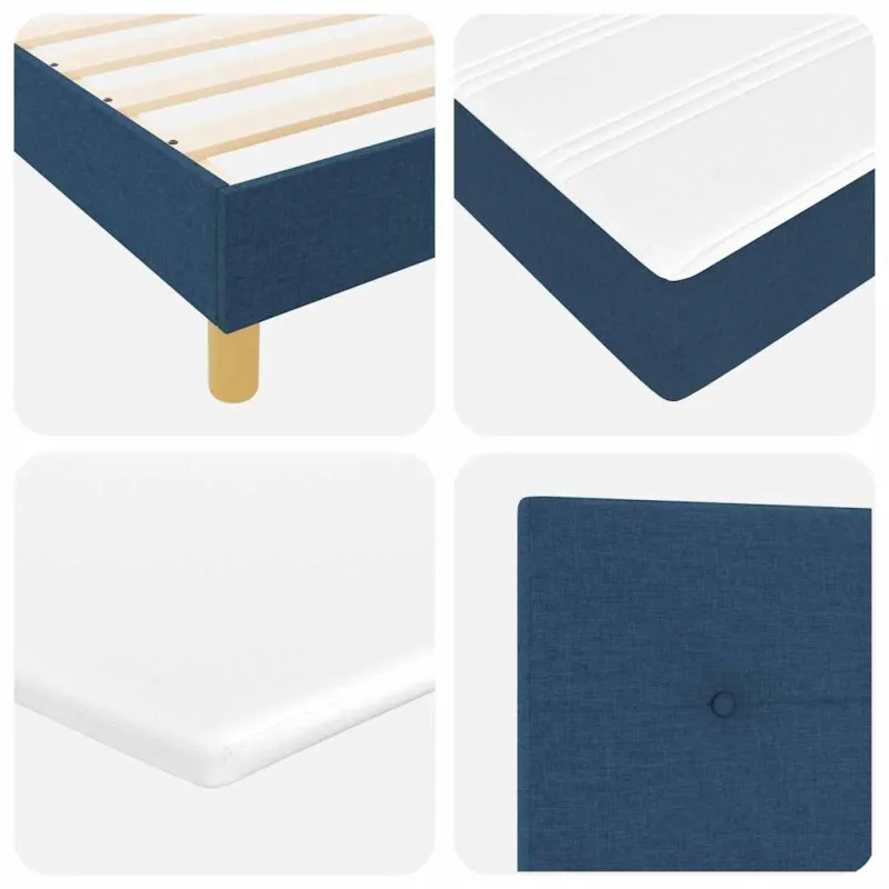 Kiemas lova su pagalve Mėlyna 120 x 200 cm audinys