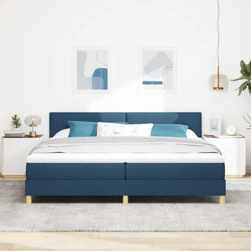 Kiemas lova su pagalve Mėlyna 200 x 200 cm audinys