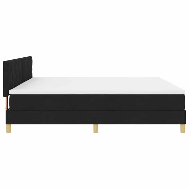 Kiemas lova su pagalve su galvūgalio Juoda 200 x 200 cm audinys