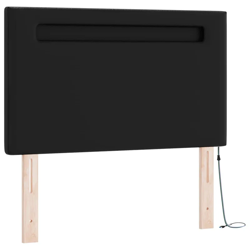Kiemas lova su čiužiniu Juoda 90 x 200 cm Dirbtinė oda