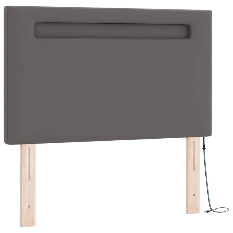 Kiemas lova su čiužiniu Pilka 90 x 200 cm Dirbtinė oda