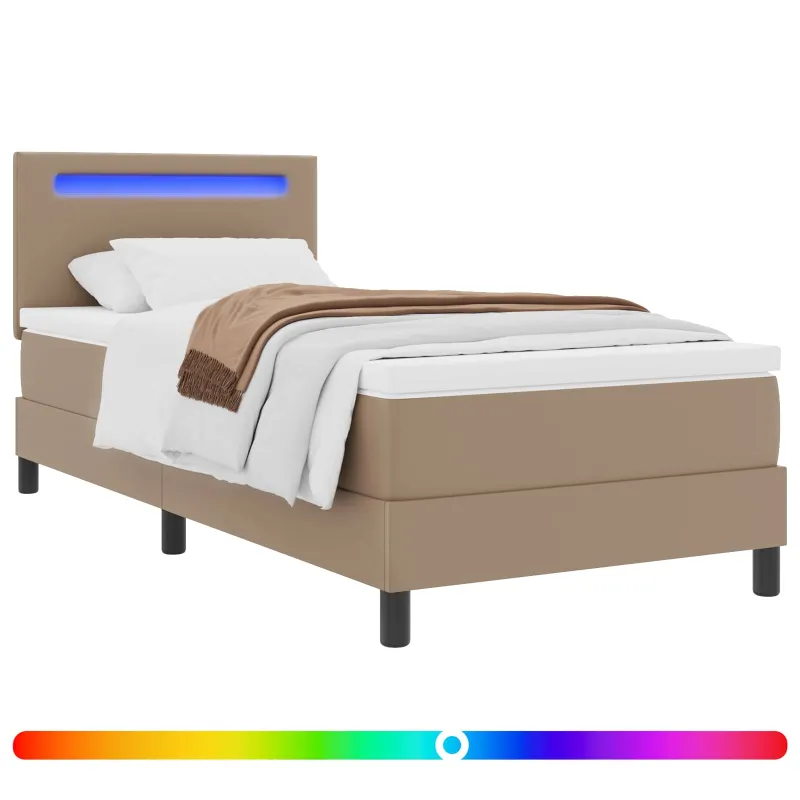 Kiemas lova su čiužiniu Kapučino 90 x 200 cm Dirbtinė oda