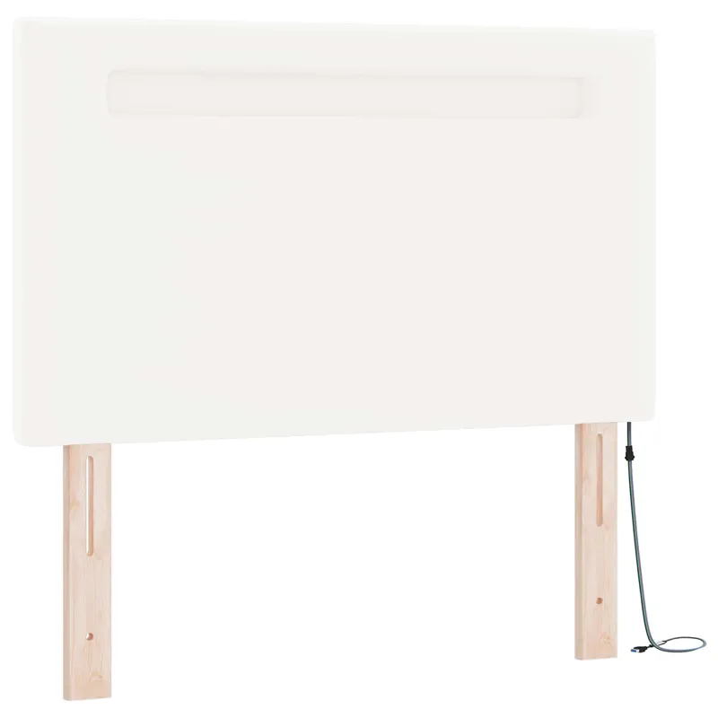 Kiemas lova su čiužiniu Balta 100 x 200 cm Dirbtinė oda