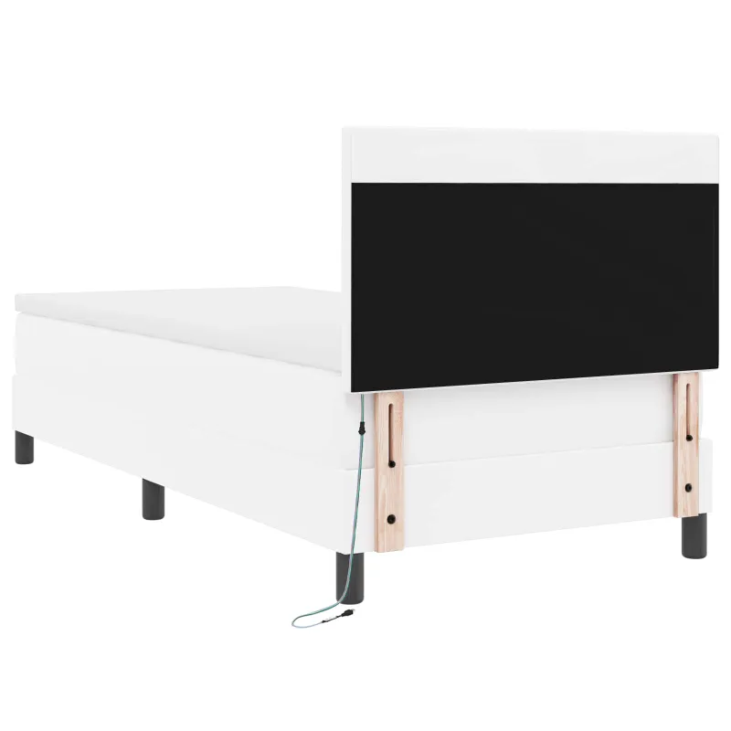 Kiemas lova su čiužiniu Balta 100 x 200 cm Dirbtinė oda