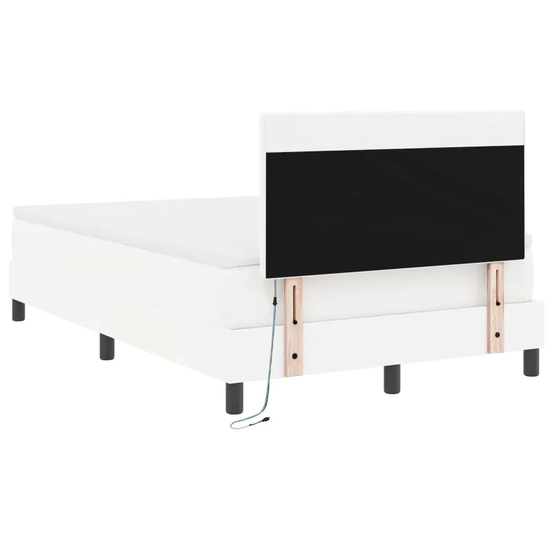 Kiemas lova su čiužiniu Balta 120 x 190 cm Dirbtinė oda