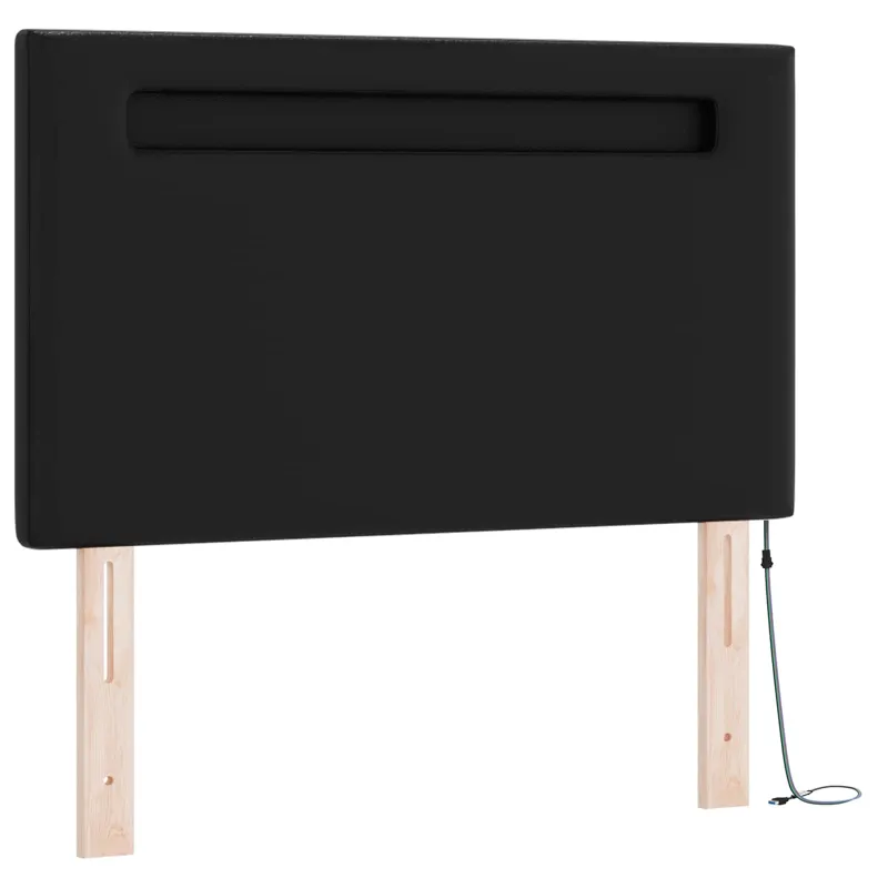 Kiemas lova su čiužiniu Juoda 120 x 200 cm Dirbtinė oda