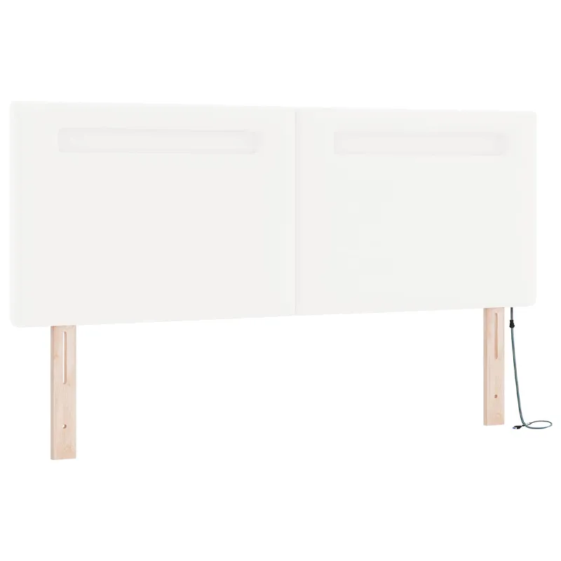 Kiemas lova su čiužiniu Balta 160 x 200 cm Dirbtinė oda