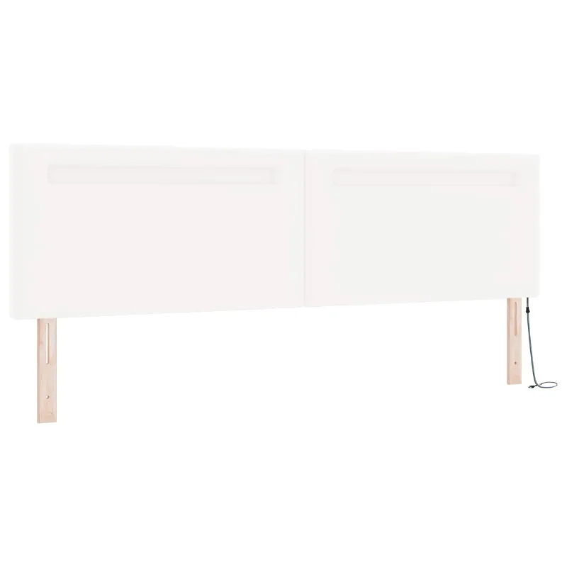 Kiemas lova su čiužiniu su LED Balta 200 x 200 cm Dirbtinė oda