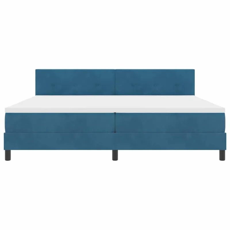 Kiemas lova su čiužiniu Tamsiai mėlyna 200 x 200 cm Aksomas