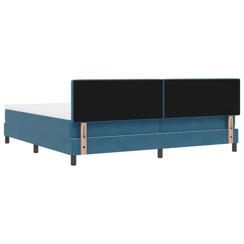 Kiemas lova su čiužiniu Tamsiai mėlyna 200 x 200 cm Aksomas