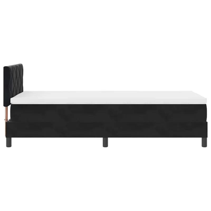 Kiemas lova su čiužiniu Juoda 100 x 200 cm Aksomas