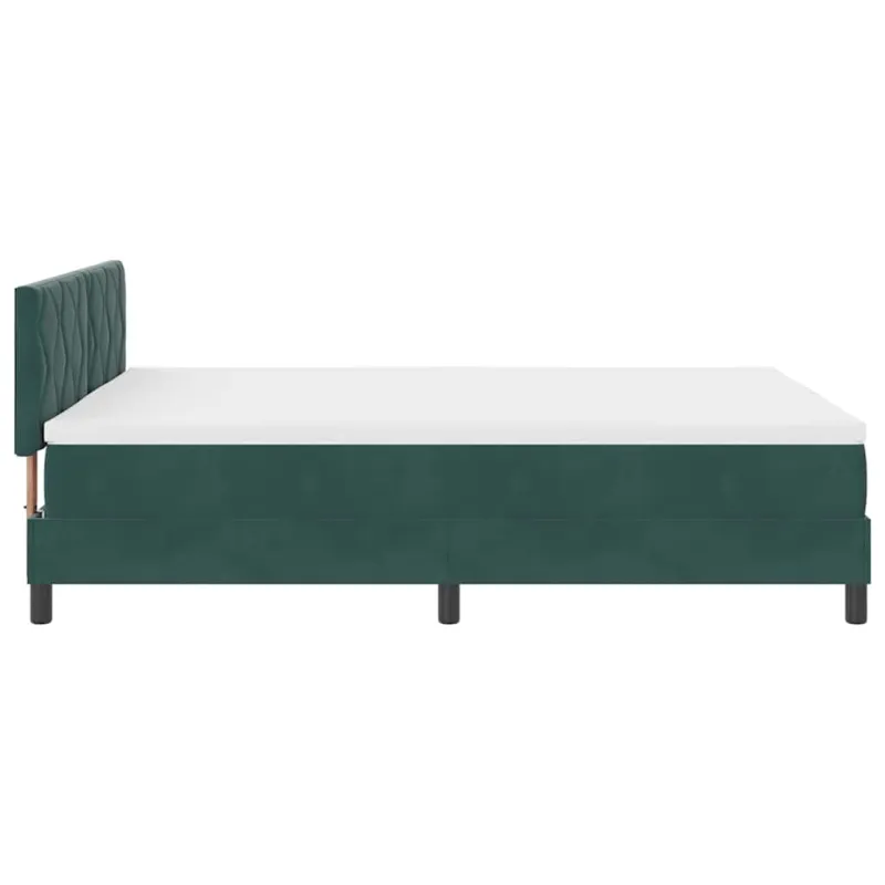 Kiemas lova su čiužiniu Tamsiai žalia 140 x 190 cm Aksomas