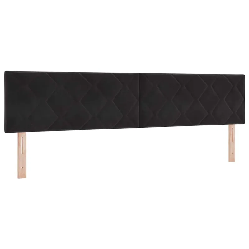 Kiemas lova su galvūgalio Juoda 200 x 200 cm Aksomas