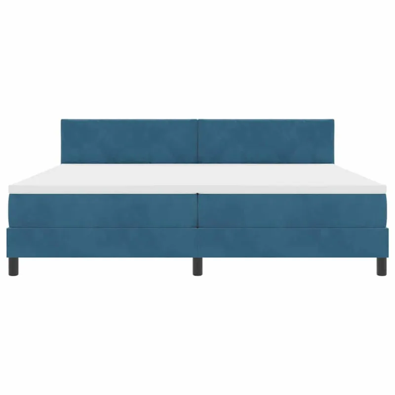 Kiemas lova su čiužiniu Tamsiai mėlyna 200 x 200 cm Aksomas