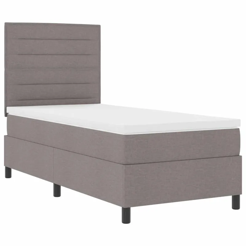 Kiemas lova su čiužiniu Taupe 100 x 200 cm audinys
