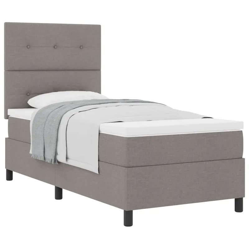Kiemas lova su čiužiniu su galvūgalio Taupe 90 x 200 cm audinys