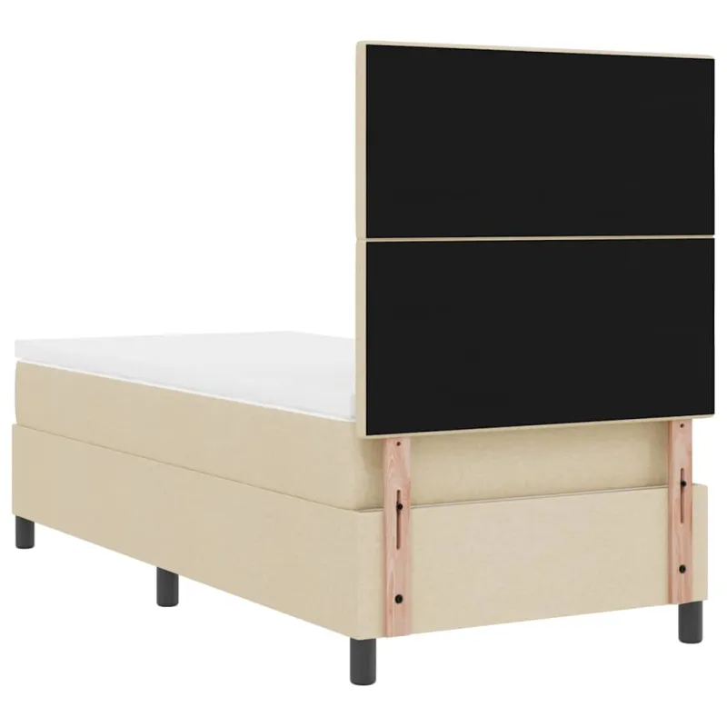 Kiemas lova su čiužiniu Kreminė 90 x 200 cm audinys