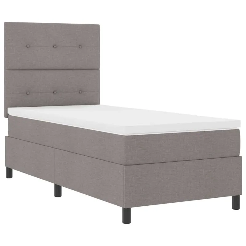 Kiemas lova su čiužiniu Taupe 100 x 200 cm audinys