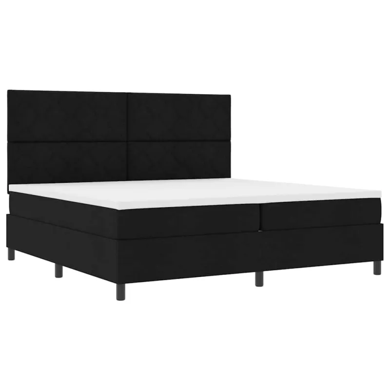 Kiemas lova su čiužiniu Juoda 200 x 200 cm audinys